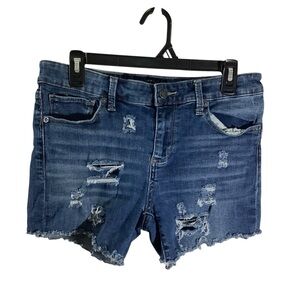 Lucky Brand Blue Distressed Jean Shorts Stretch Distressed